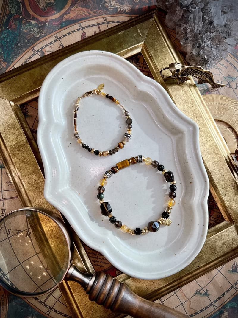 -深邃雙眸-天然水晶手鏈/黃銅手鍊