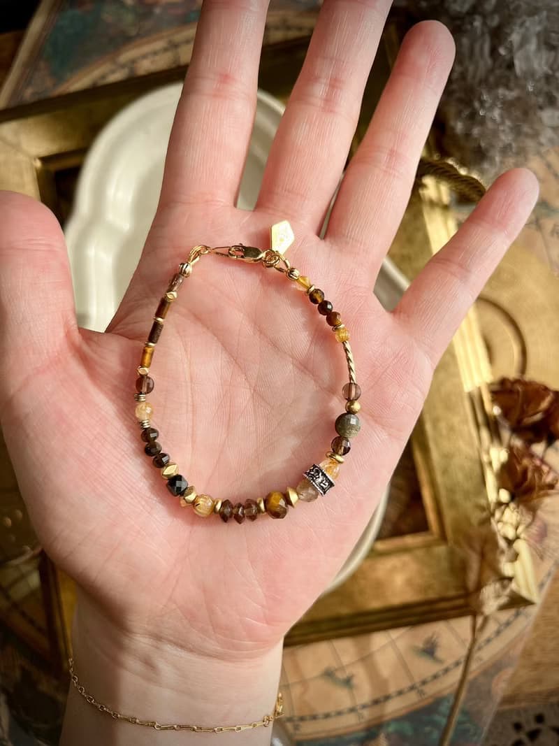 -深邃雙眸-天然水晶手鏈/黃銅手鍊
