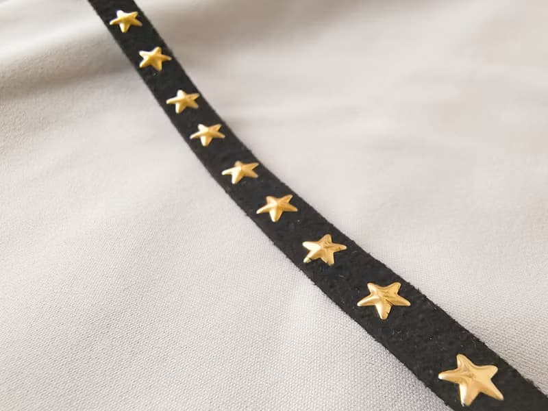 小金星 黑色麂皮絨choker 短項鍊 極簡美式風