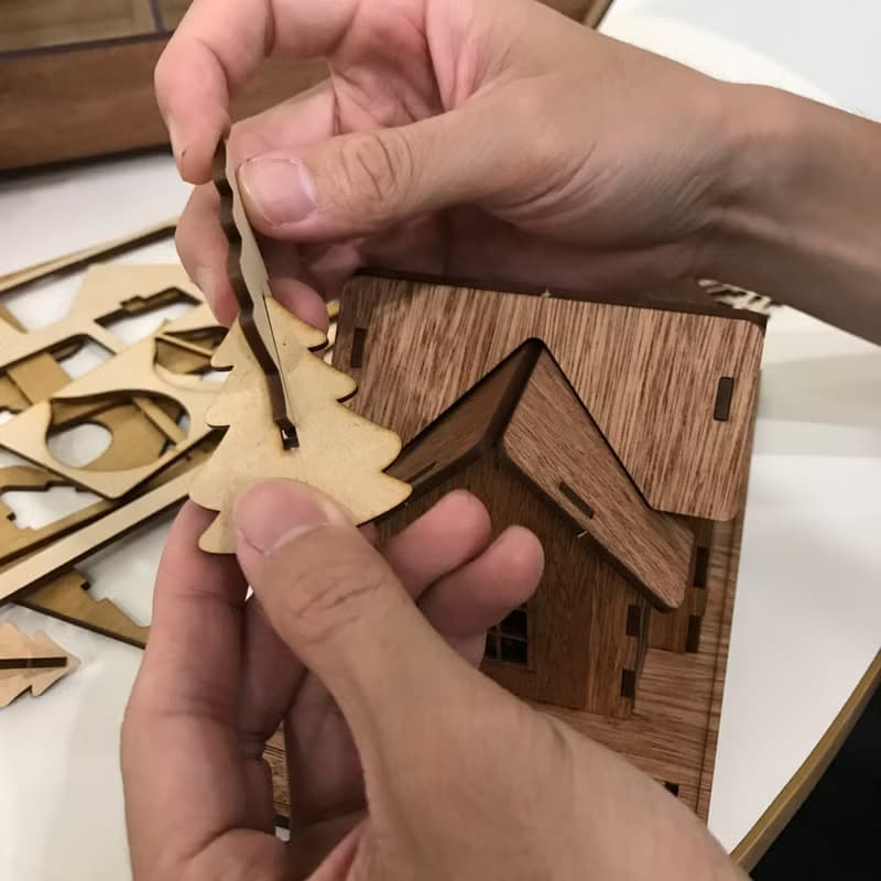 【手作DIY】北歐風 小木屋 木製存錢筒 木質 質感 送禮 聖誕禮物