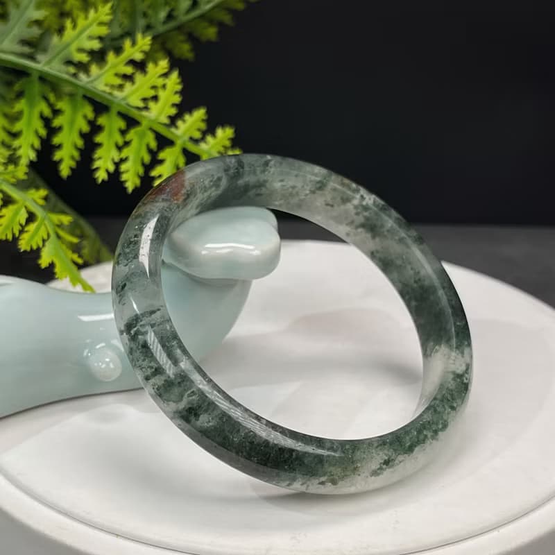 精品 紅綠幻影幽靈水晶手鐲 60MM 冰透異象石英手環 改善人際關系