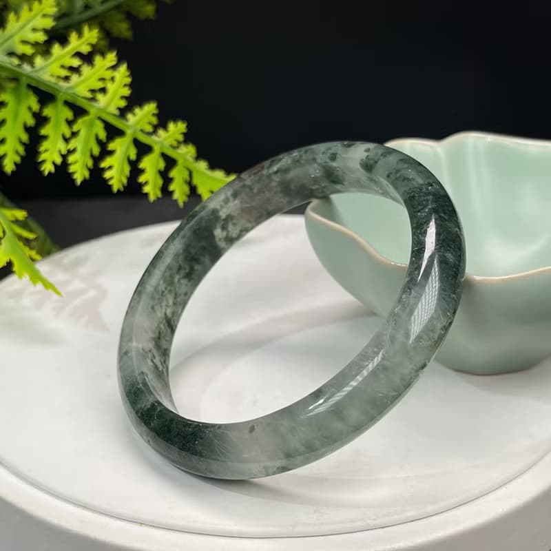精品 紅綠幻影幽靈水晶手鐲 60MM 冰透異象石英手環 改善人際關系