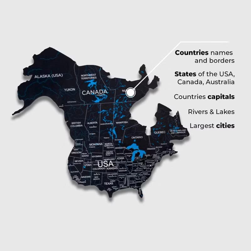 家居裝飾和禮品 旅行世界地圖 享受木材 五週年紀念禮物