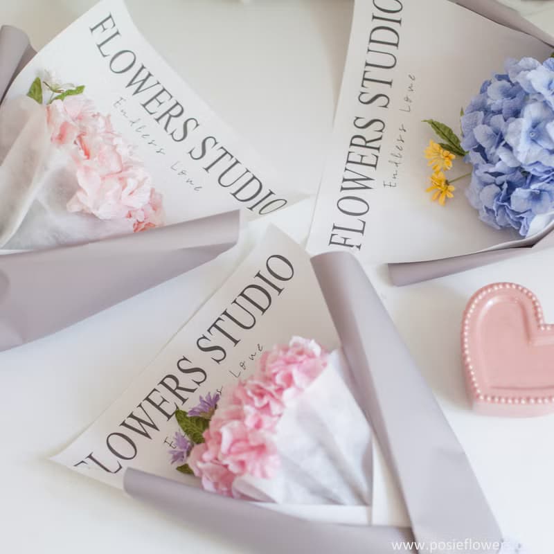 Paper Single PINK HYDRANGEA  mini Bouquet | Aroma Handmade Gift