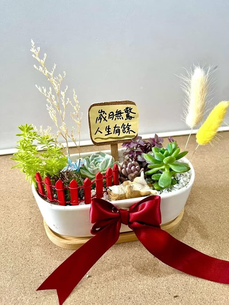柴犬 日式山水 毛小孩送禮 多肉組盆 多肉植物 狗奴送禮 多肉盆栽