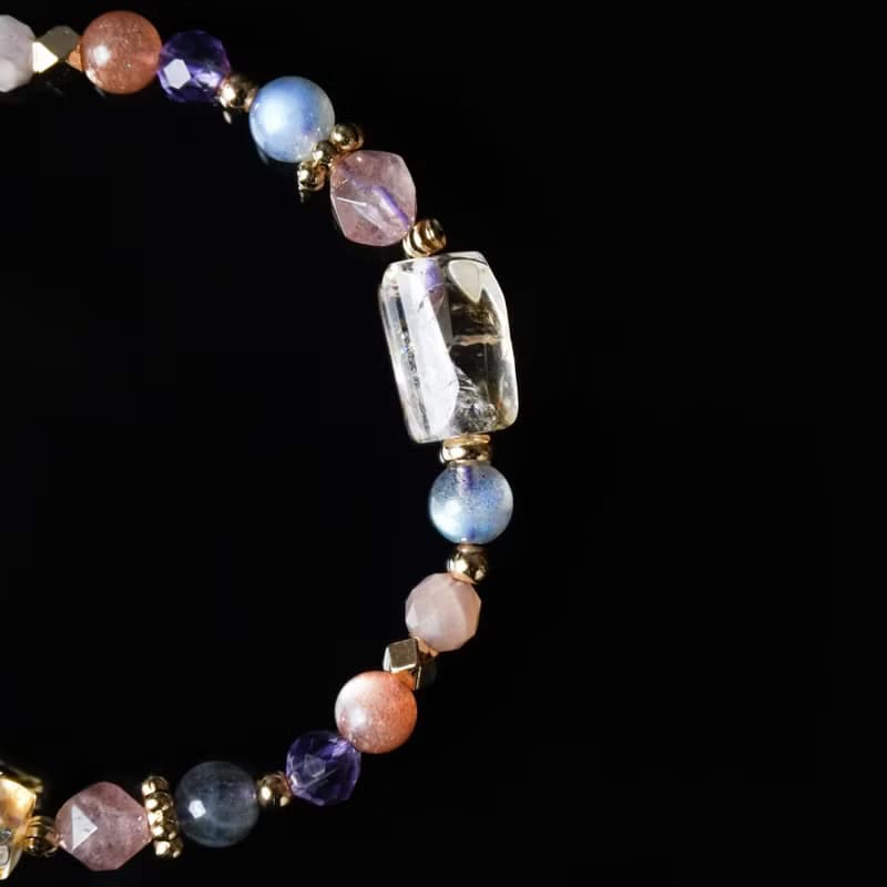 公主的糖果罐 // 黃水晶拉長石草莓晶太陽石 手鍊 // 豐盛招財