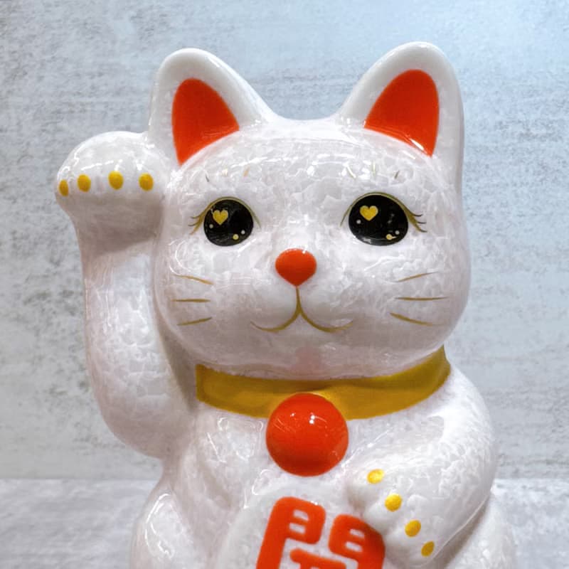 【福粉綻華】日本清水燒招財貓 | 花結晶 粉 - 開運 右