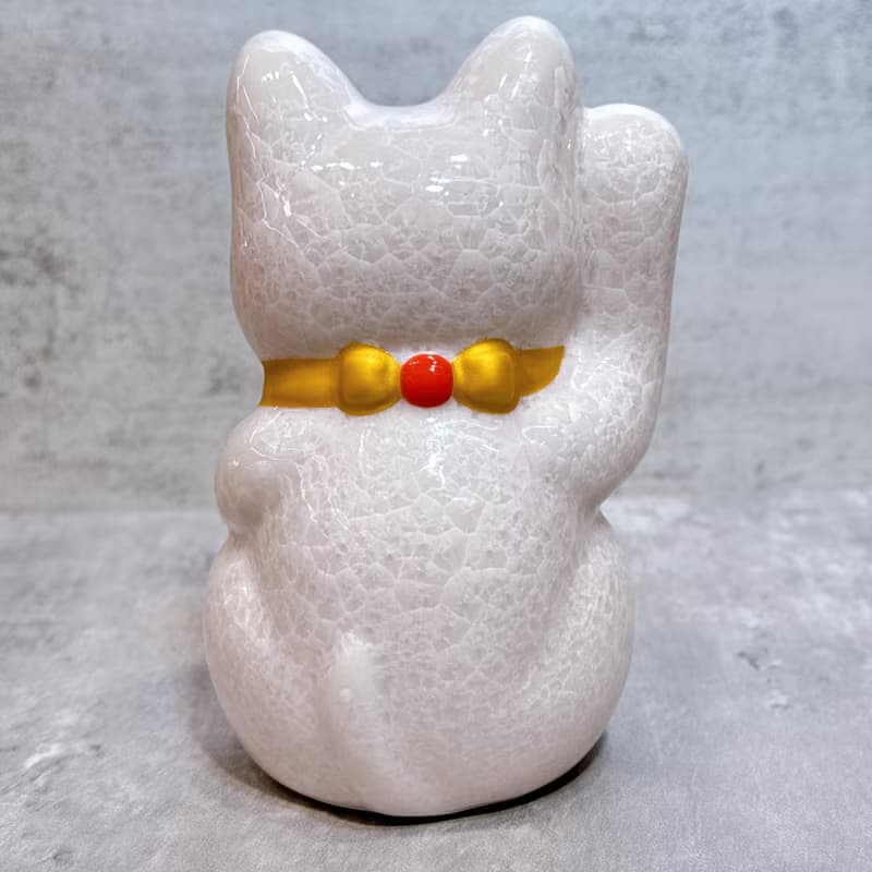 【福粉綻華】日本清水燒招財貓 | 花結晶 粉 - 開運 右