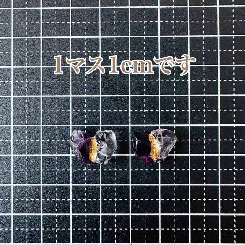 【再販】濃いパープル フローライト 透明感が美しい 水晶 金継ぎ ピアス イヤリング ノンホールピアス 天然石