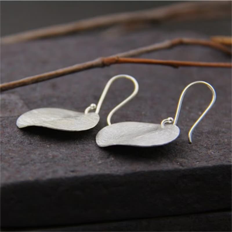 Real 925 Sterling Silver Handmade Round Plate Dangle Earrings Women Simple