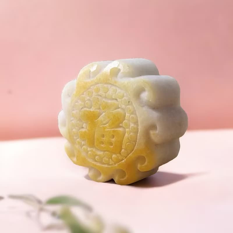飄花翡翠月餅| 天然緬甸玉A貨翡翠 |送禮