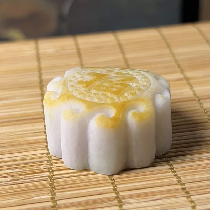 飄花翡翠月餅| 天然緬甸玉A貨翡翠 |送禮