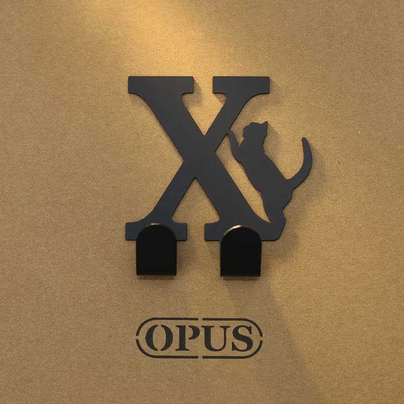 【OPUS東齊金工】當貓咪遇上字母X - 掛勾(黑)/壁飾掛勾/造型無痕