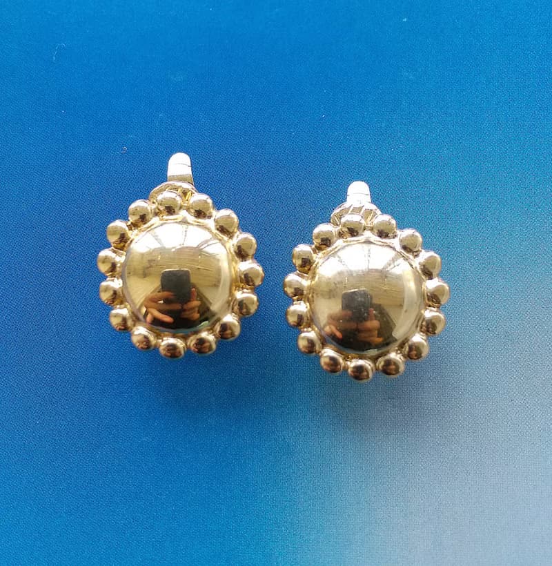 Vintage Jewelry 西洋古董飾品 TRIFARI 簡約 小巧  夾式耳環