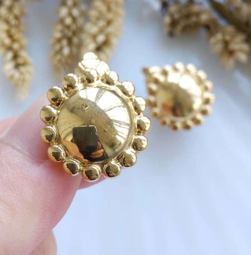 Vintage Jewelry 西洋古董飾品 TRIFARI 簡約 小巧  夾式耳環