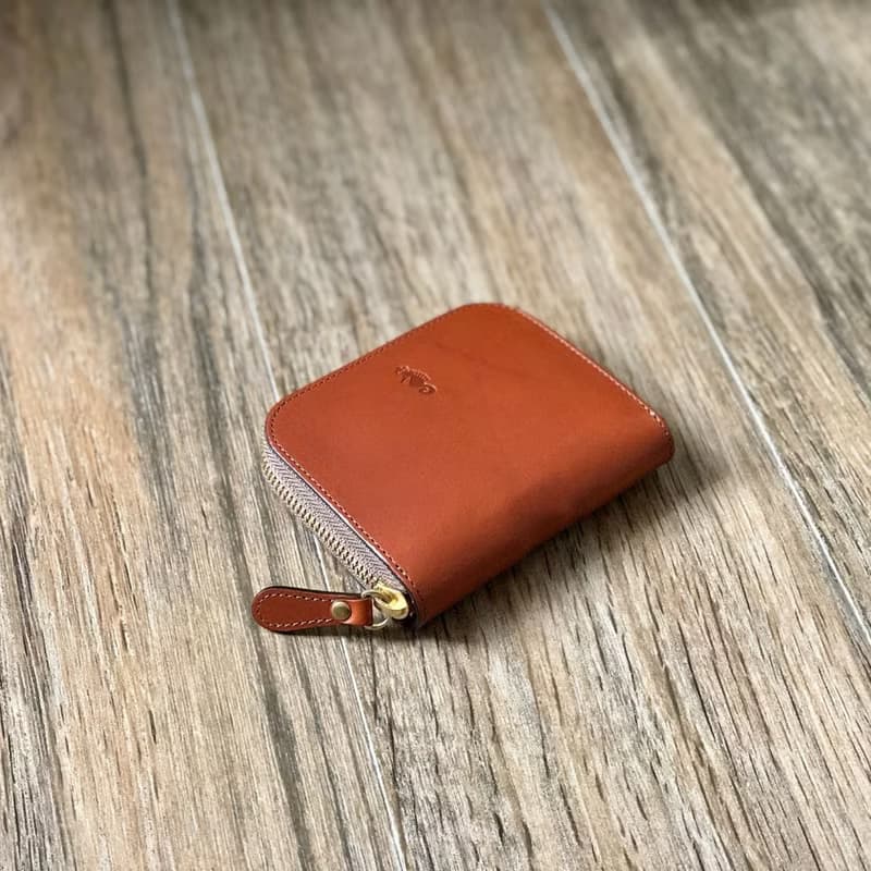 日本製【Takumicsタクミクス】拉鍊短夾 拉鍊銀包 義大利植鞣革