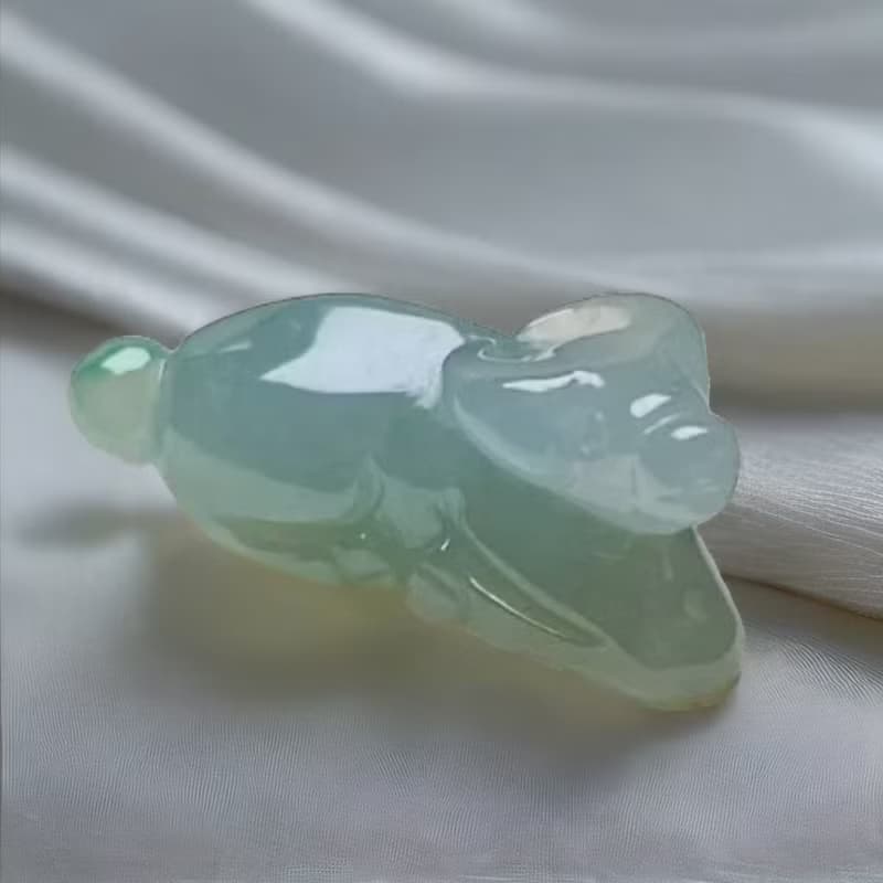 冰種飄花翡翠水牛 | 天然緬甸玉A貨翡翠 | 送禮