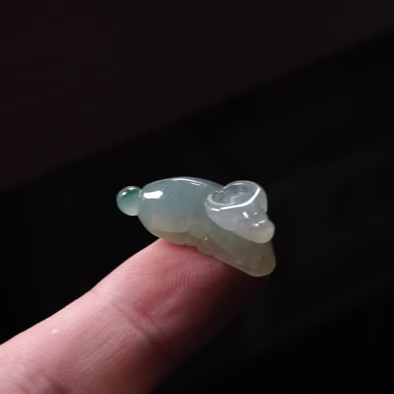 冰種飄花翡翠水牛 | 天然緬甸玉A貨翡翠 | 送禮