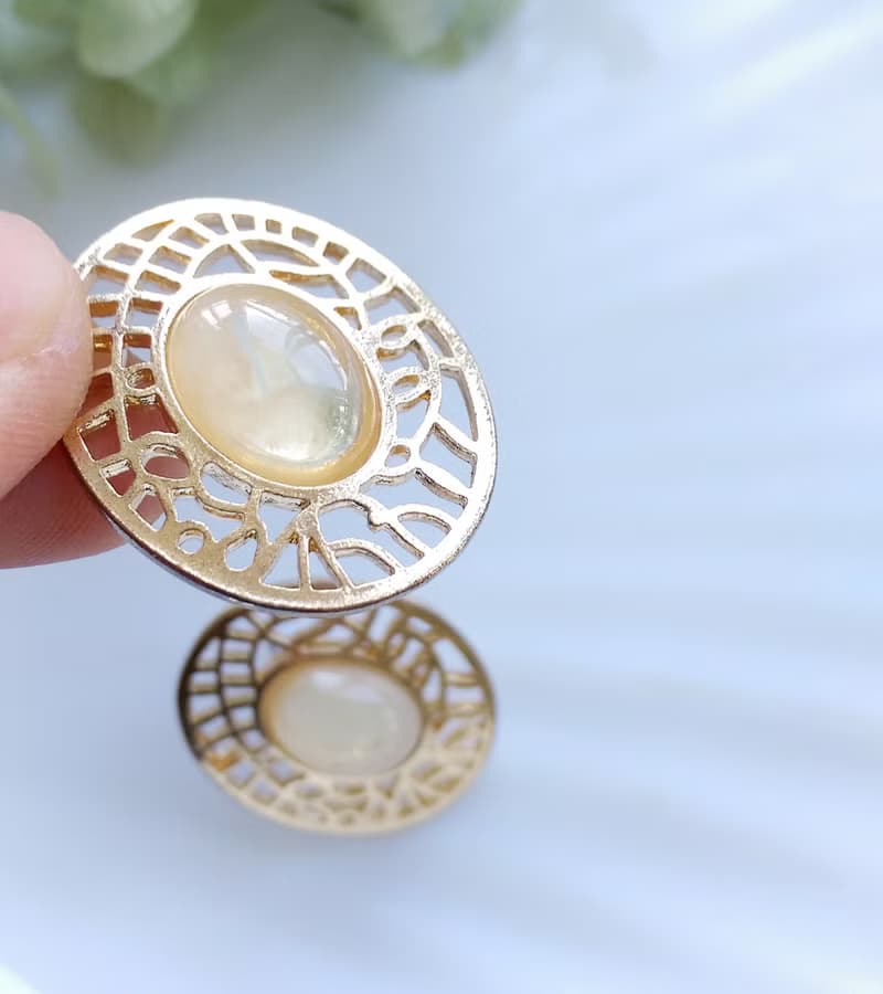 Vintage Jewelry 西洋古董飾品 橢圓 簍空個性 針式耳環