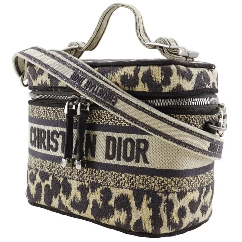 【日本直送】クリスチャンディオール Dior バニティ ハンドバッグ 2WAYショルダー レオパード キャンバス ベージュ レディース【中古】