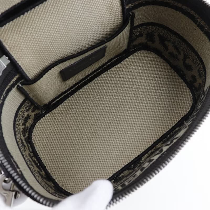 【日本直送】クリスチャンディオール Dior バニティ ハンドバッグ 2WAYショルダー レオパード キャンバス ベージュ レディース【中古】