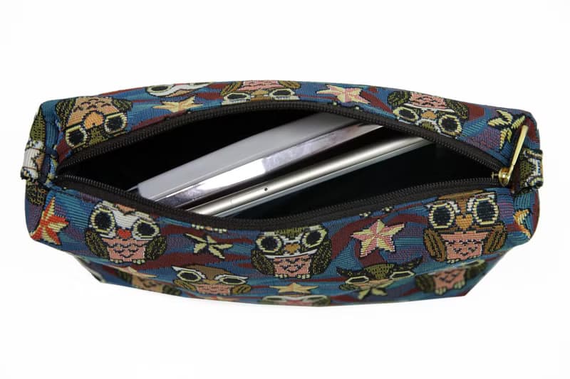 化妝包  防潑水 平織緹花 復古牡丹 化妝包M