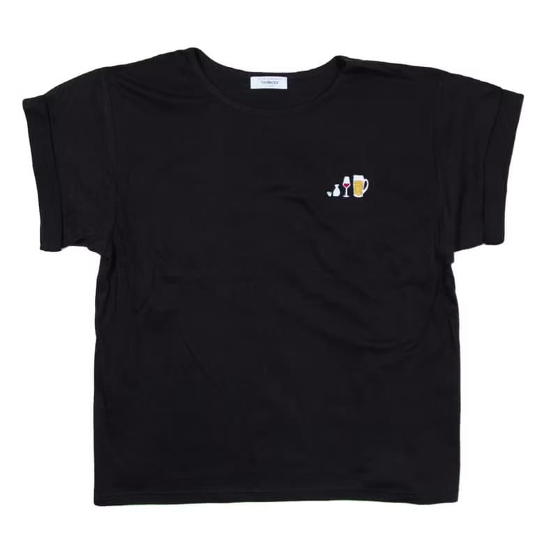 アルコールとわたし　刺繍Tシャツ　レディース フリー　Tcollector