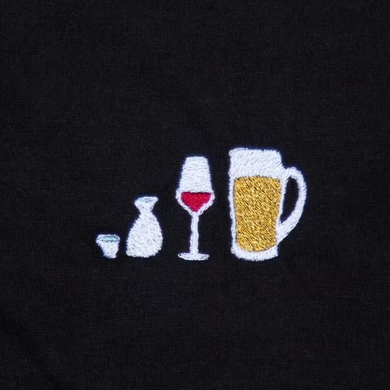 アルコールとわたし　刺繍Tシャツ　レディース フリー　Tcollector