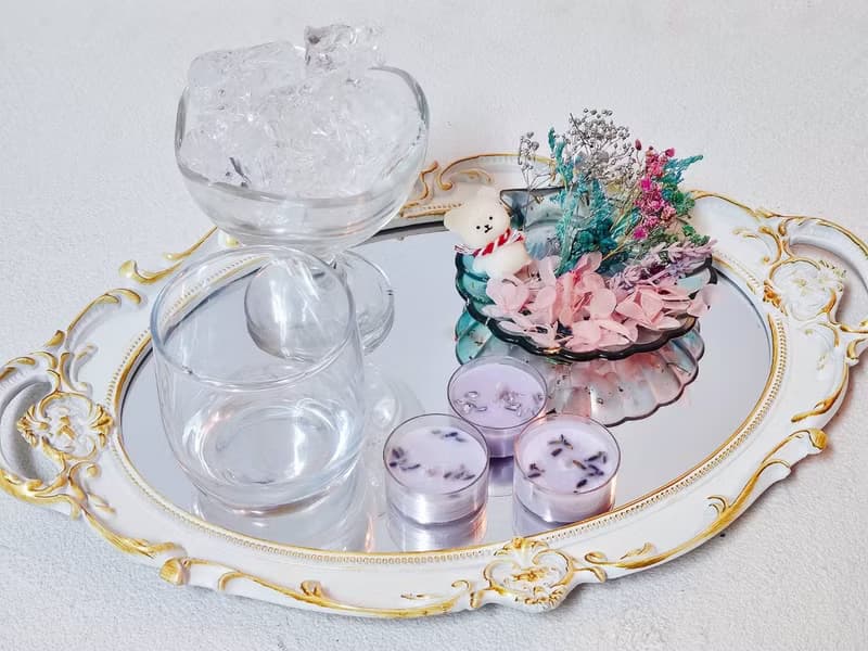 【秋意綿綿花燭杯】附茶燭四入 蠟燭材料包 可完成一個作品