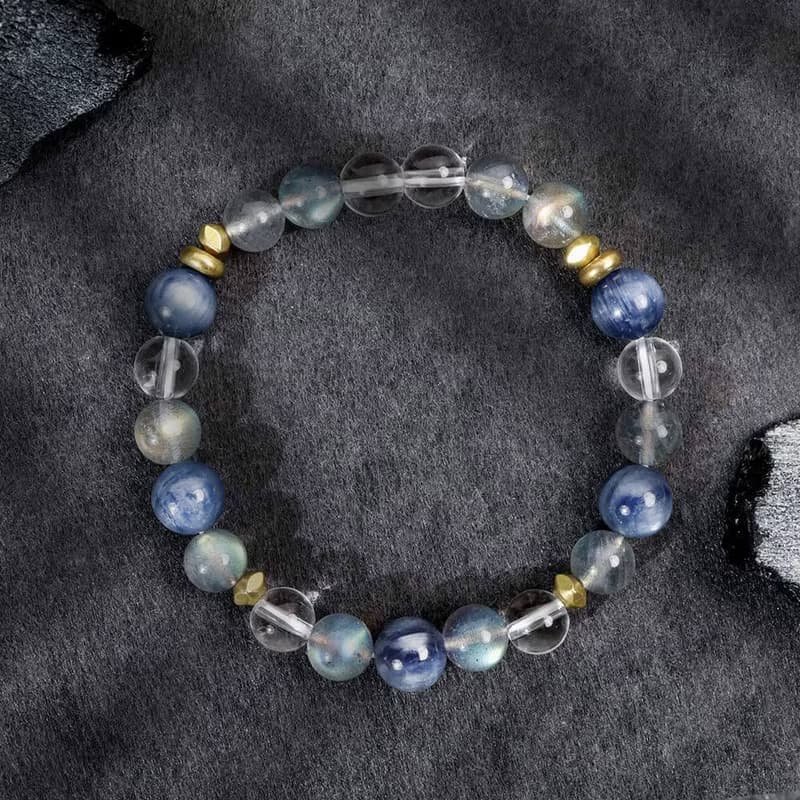 浩瀚無垠 | B11藍晶石拉長石白水晶水晶手鍊