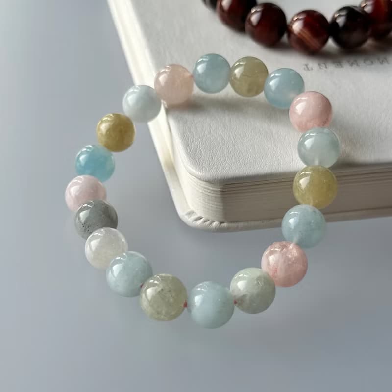 【牡羊金牛座|4月誕生石】摩根石純珠手鏈 平衡身心 增強愛情夢想