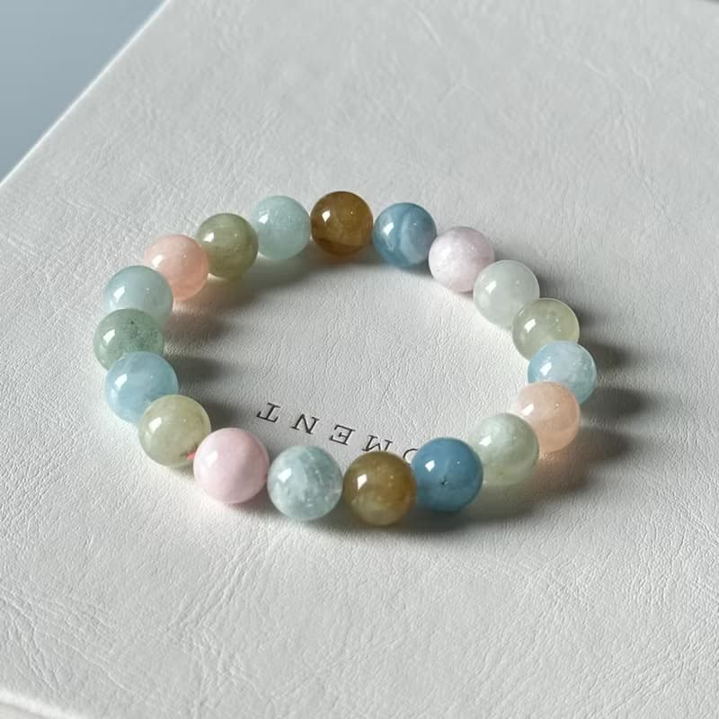 【牡羊金牛座|4月誕生石】摩根石純珠手鏈 平衡身心 增強愛情夢想