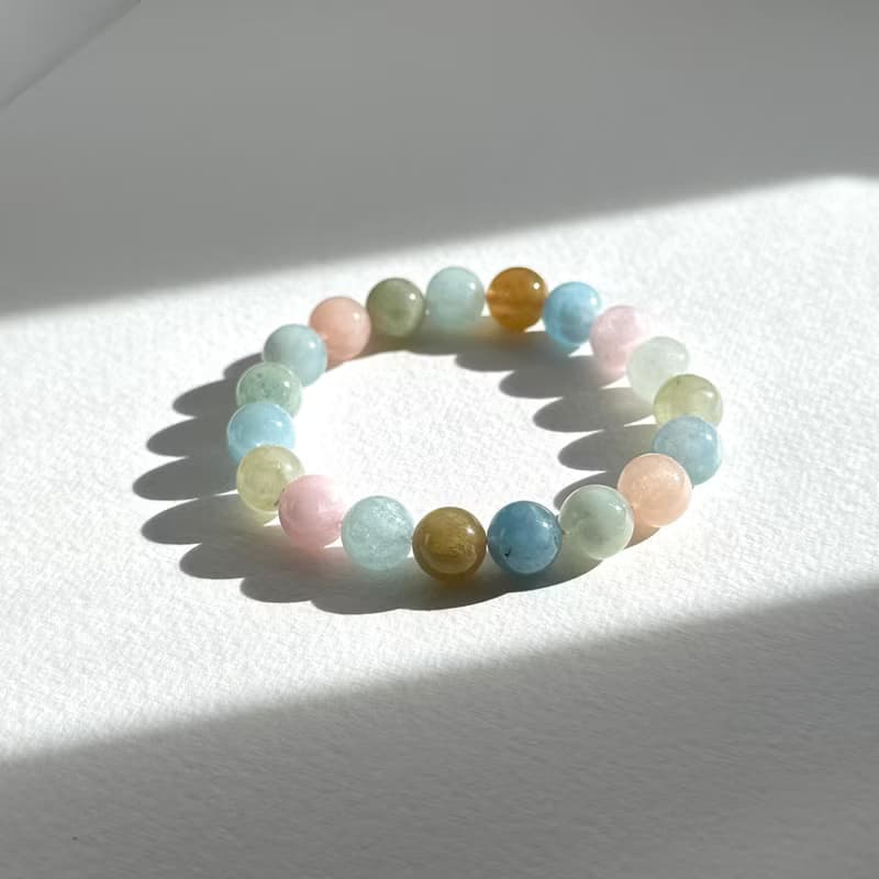 【牡羊金牛座|4月誕生石】摩根石純珠手鏈 平衡身心 增強愛情夢想