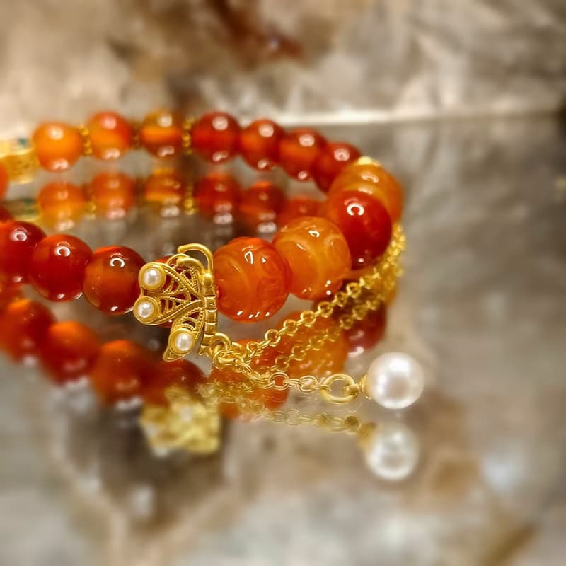 八月誕生療癒石 | 紅瑪瑙 | 川料紅瑪瑙 | 迴紋珠 | 一品一拍
