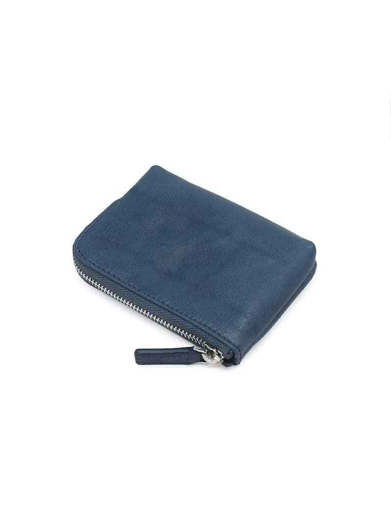 超質感 真皮 手工拉鏈零錢包