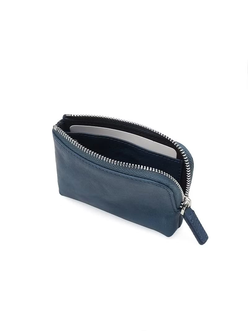 超質感 真皮 手工拉鏈零錢包