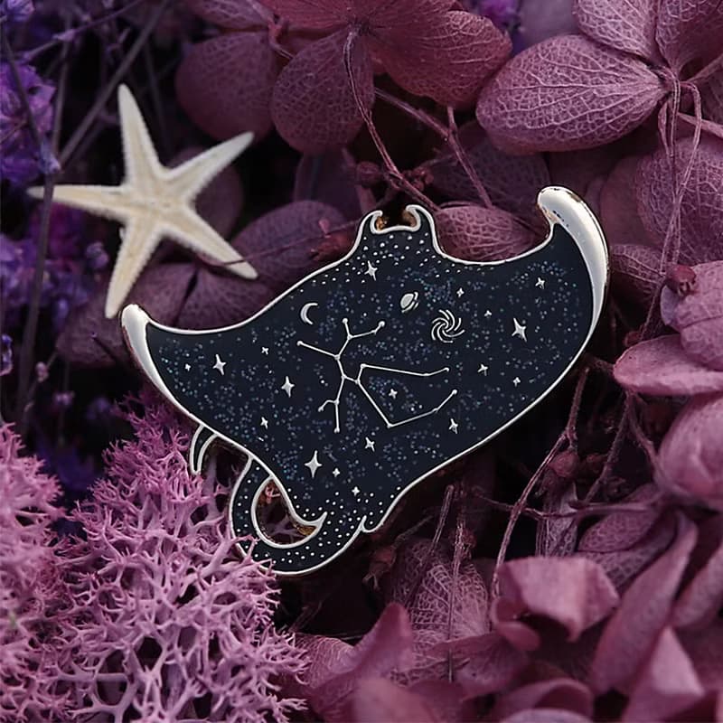海洋之星 - 十二星座海洋生物紀念徽章原創設計金屬琺琅胸針禮盒
