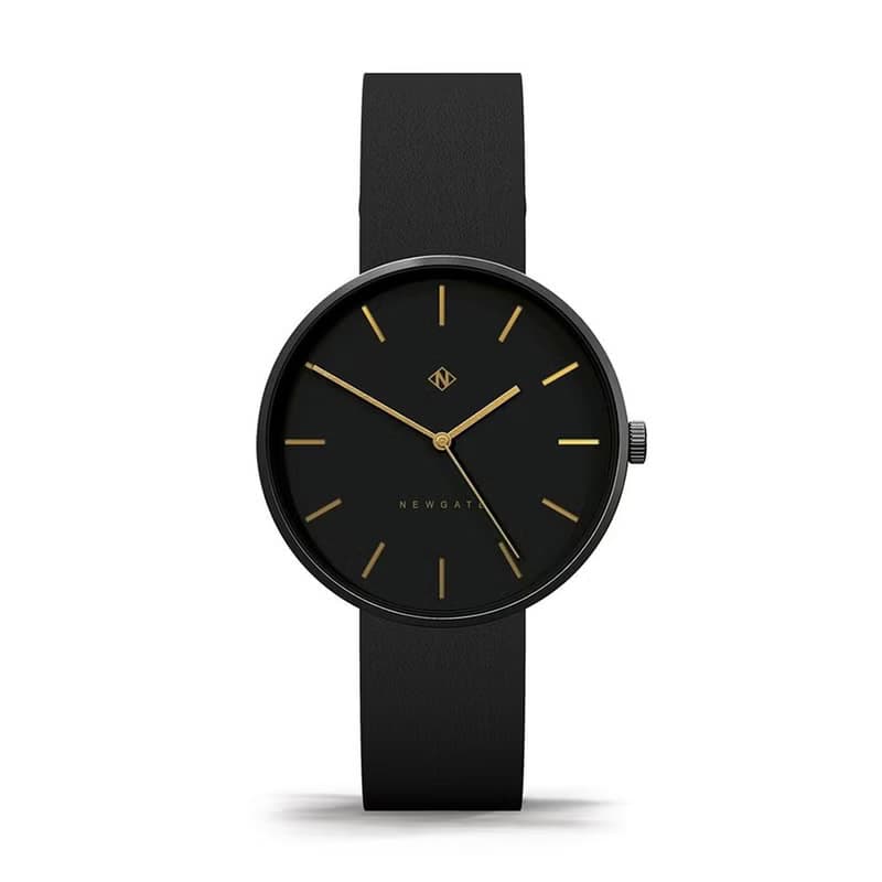 Newgate-DRUMLINE-靜謐黑-義大利皮革錶帶-40mm