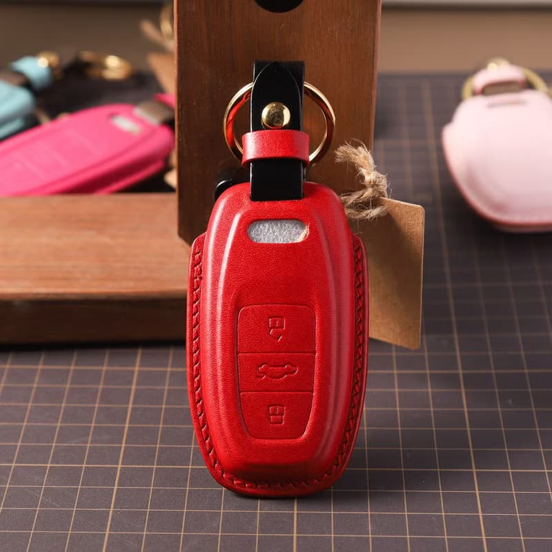 【Off-season sale】全手工訂制 聖誕禮物 For Audi奧迪車鑰匙包