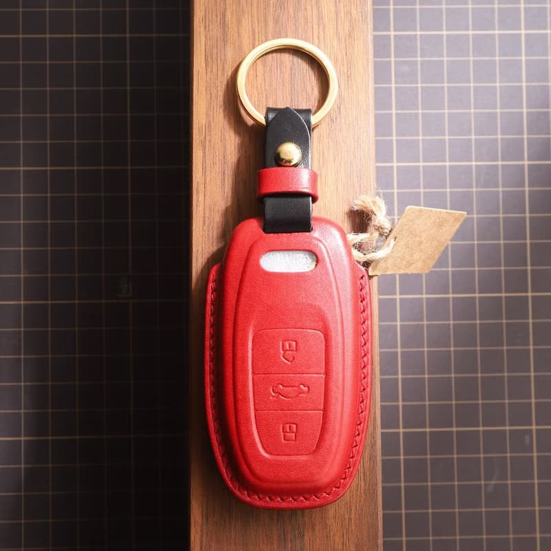 【Off-season sale】全手工訂制 聖誕禮物 For Audi奧迪車鑰匙包