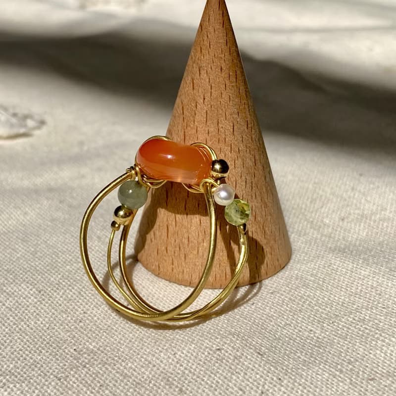 老林雜貨 | 南紅瑪瑙鏤空設計戒指