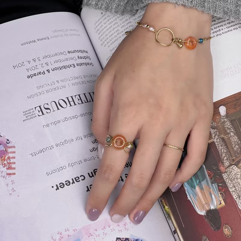 老林雜貨 | 南紅瑪瑙鏤空設計戒指