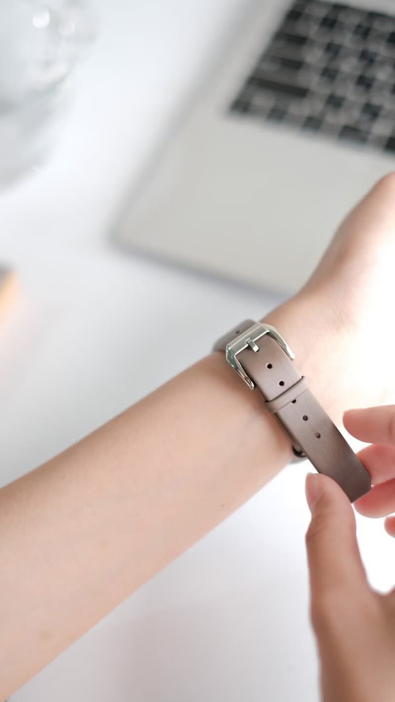 Apple Watch 質感細款絹絲牛皮錶帶 可可棕