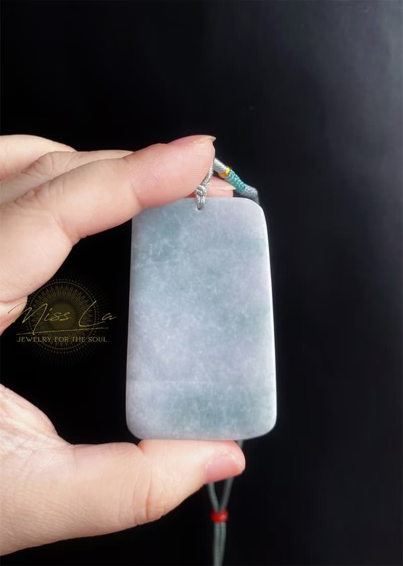 緬甸玉翡翠 淡春帶彩 清新 嫦娥奔月 禮物 玉牌 項鍊 禮物