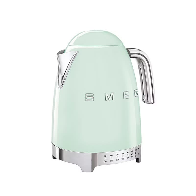 【SMEG】義大利控溫式大容量1.7L電熱水壺-粉綠色