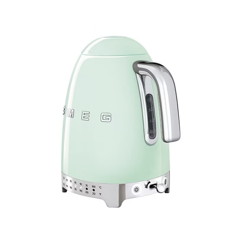 【SMEG】義大利控溫式大容量1.7L電熱水壺-粉綠色