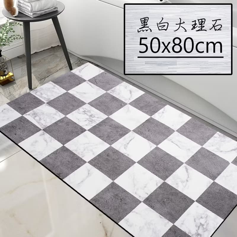 QIDINA 50*80cm 質感加大台灣獨家設計款硅藻土吸水快乾軟地墊