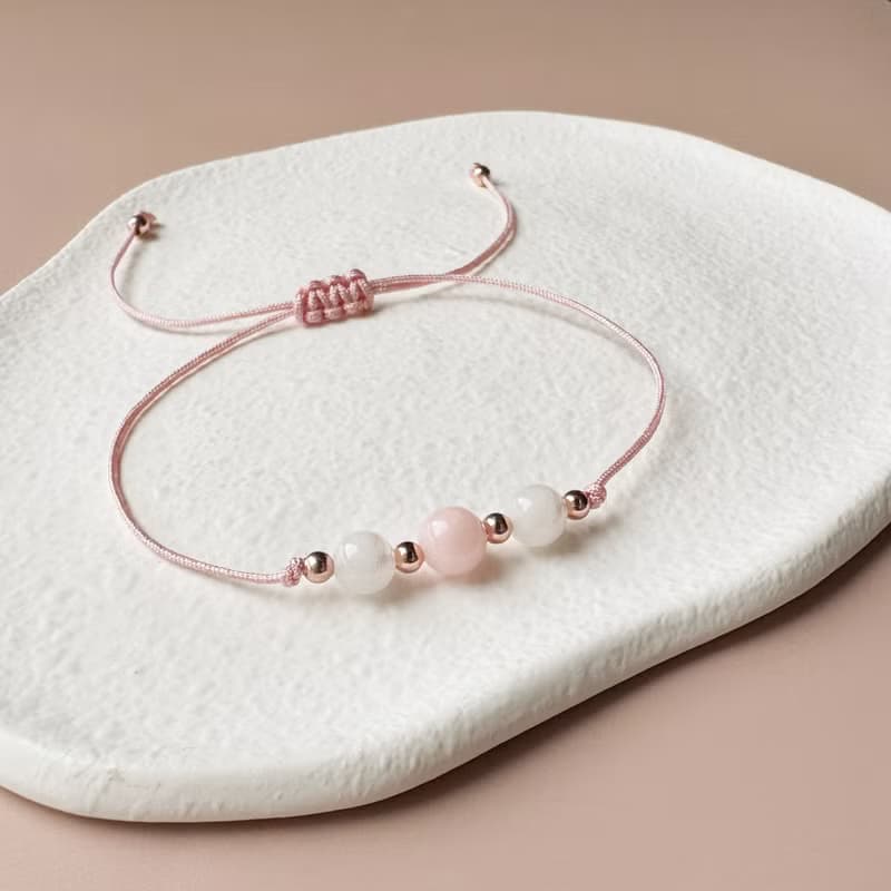 粉紅摩根石 月光石 水晶手繩手環 閨蜜姊妹 生日禮物