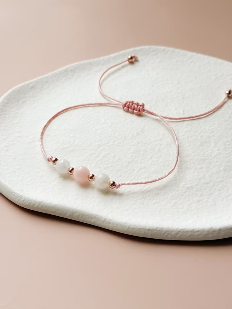 粉紅摩根石 月光石 水晶手繩手環 閨蜜姊妹 生日禮物