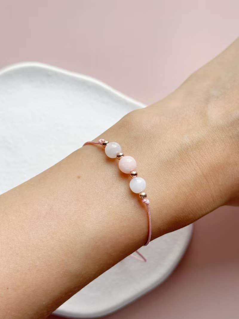 粉紅摩根石 月光石 水晶手繩手環 閨蜜姊妹 生日禮物